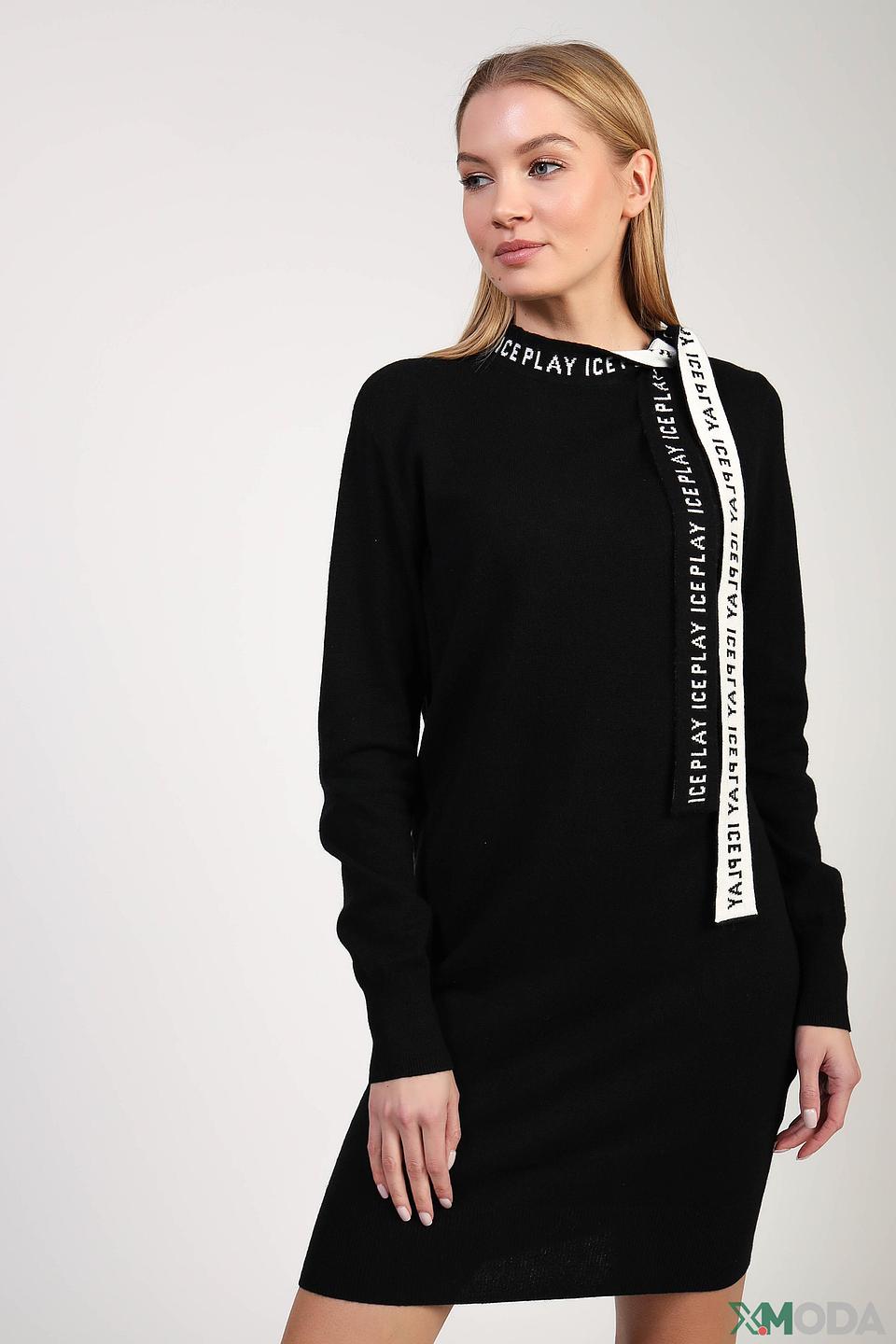 Платье Ice Play черное с логотипом
