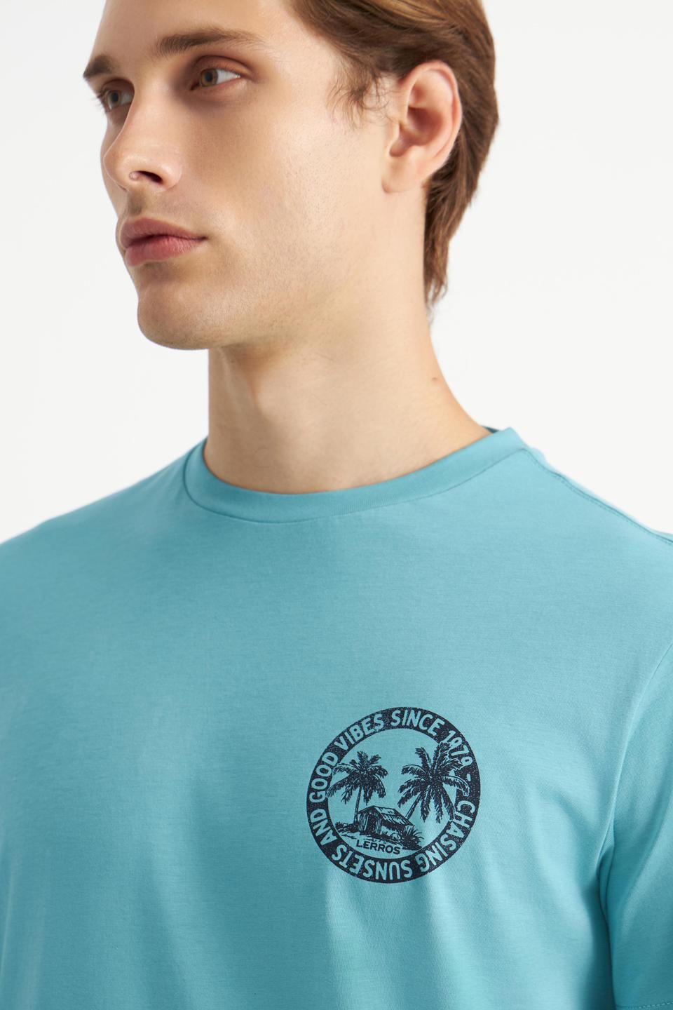 Бирюзовая футболка с принтом Lerros