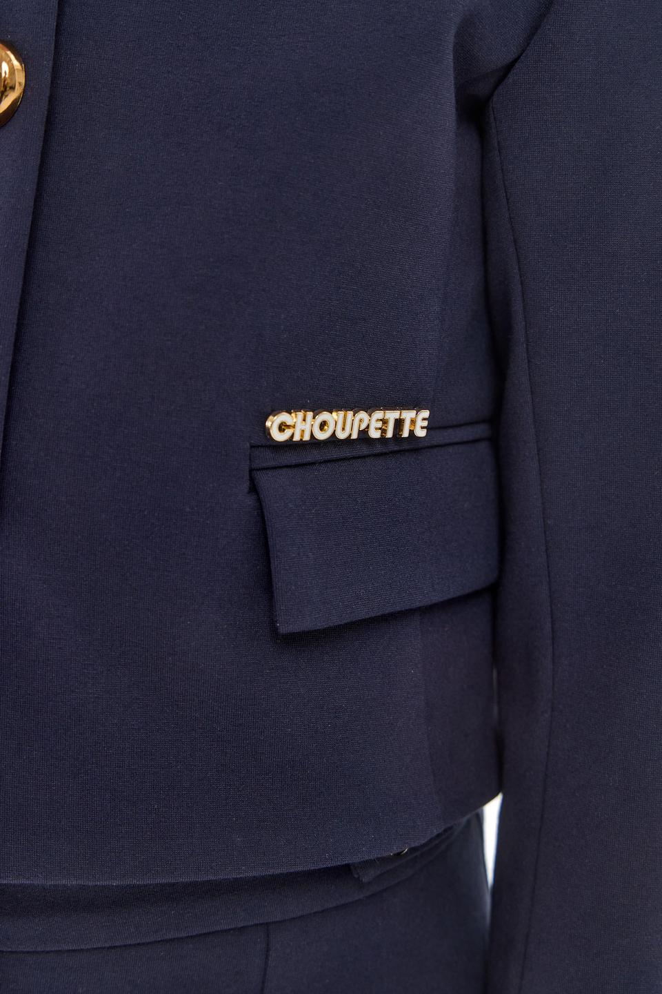 Темно-синий укороченный кардиган Choupette с золотистыми пуговицами