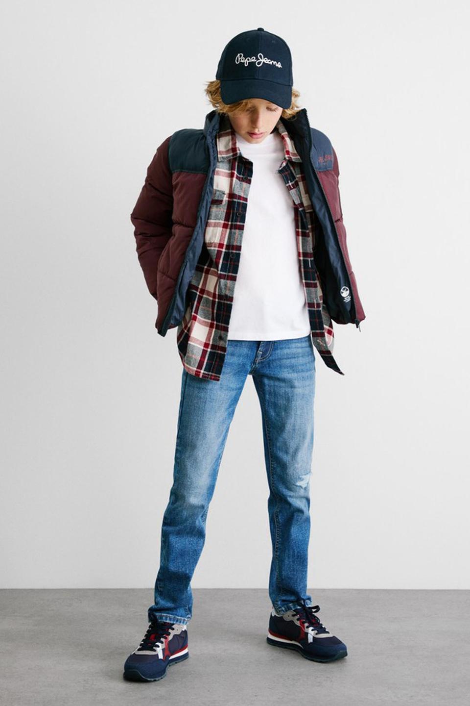 Рубашка в клетку Pepe Jeans London красная