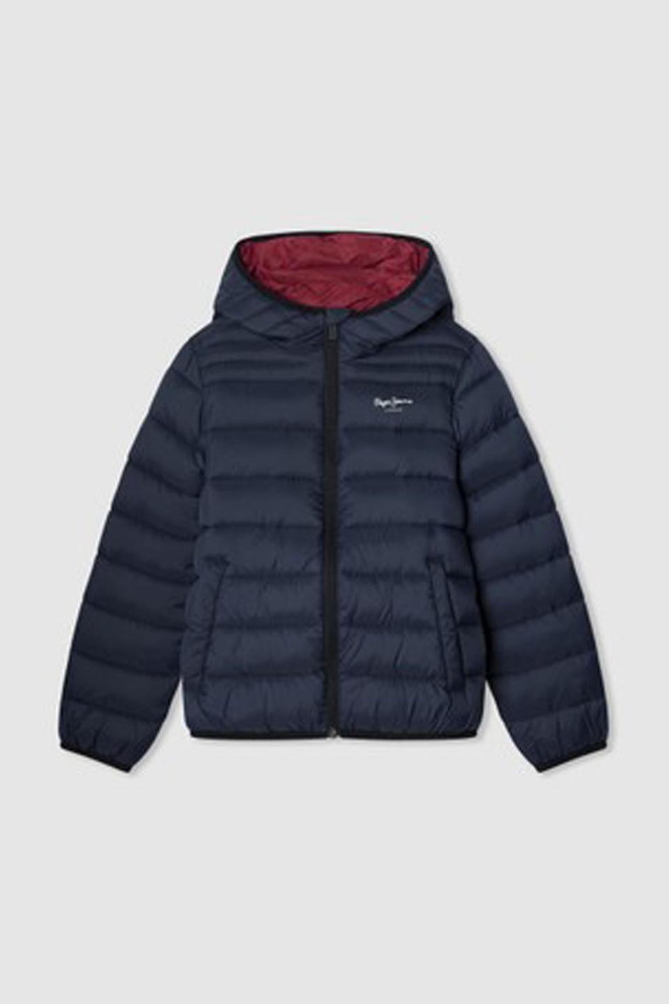 Тёмно-синяя стёганая куртка с капюшоном Pepe Jeans London