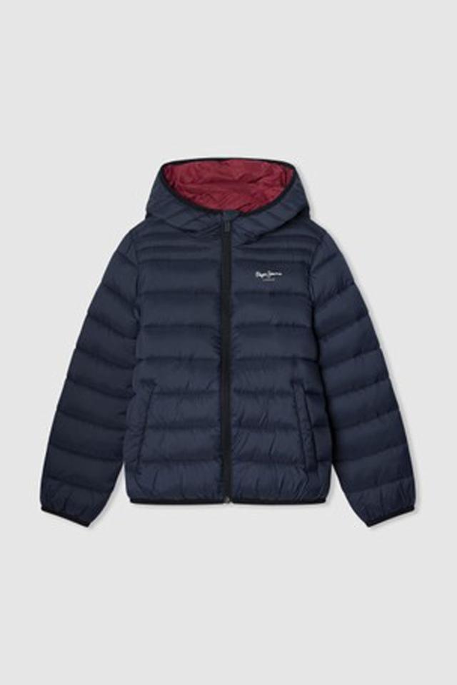 Тёмно-синяя стёганая куртка с капюшоном Pepe Jeans London