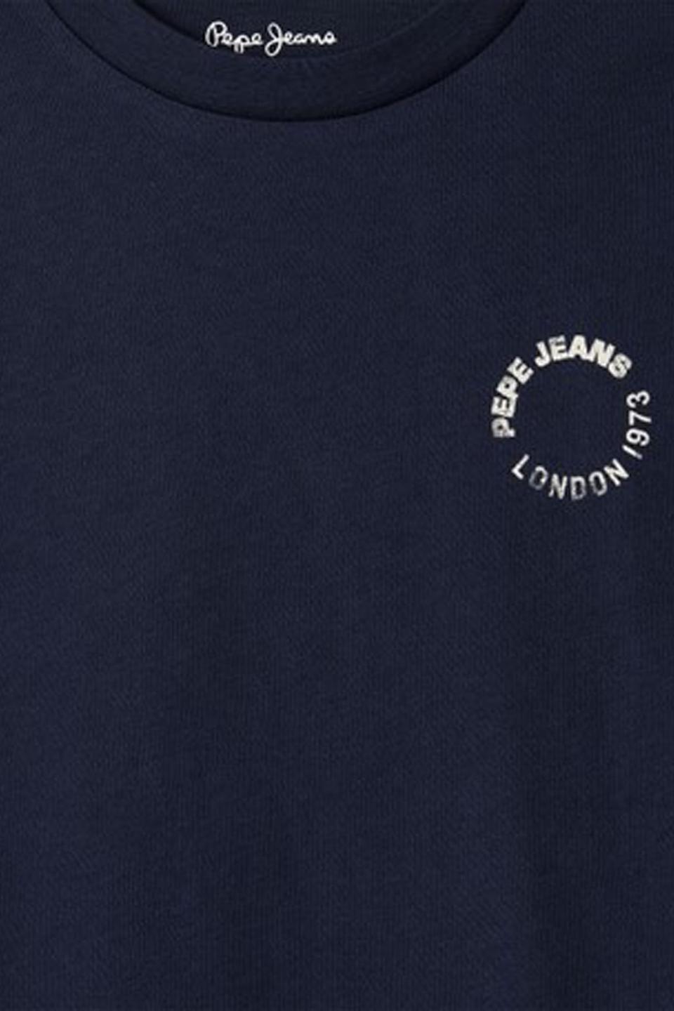 Тёмно-синяя футболка с принтом Pepe Jeans London