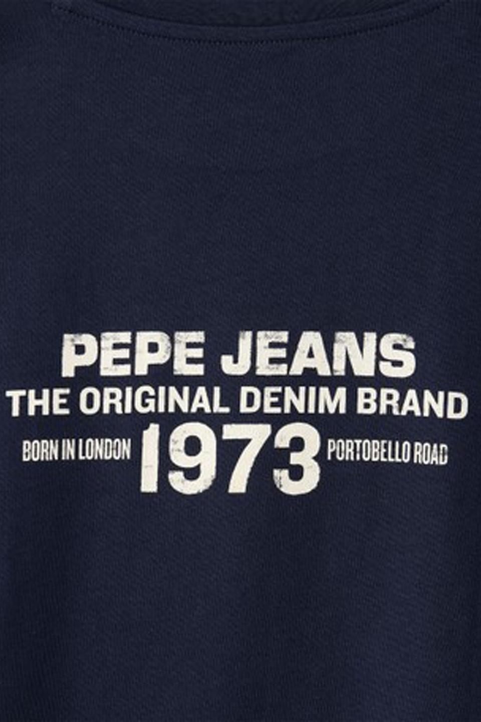 Тёмно-синяя футболка с принтом Pepe Jeans London