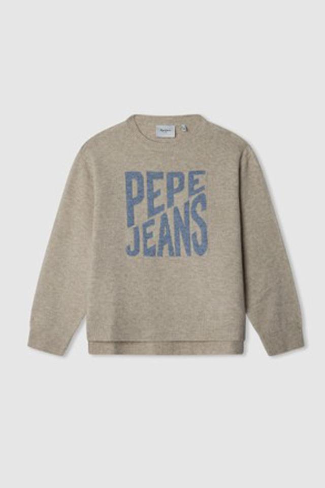 Бежевый джемпер Pepe Jeans London с логотипом