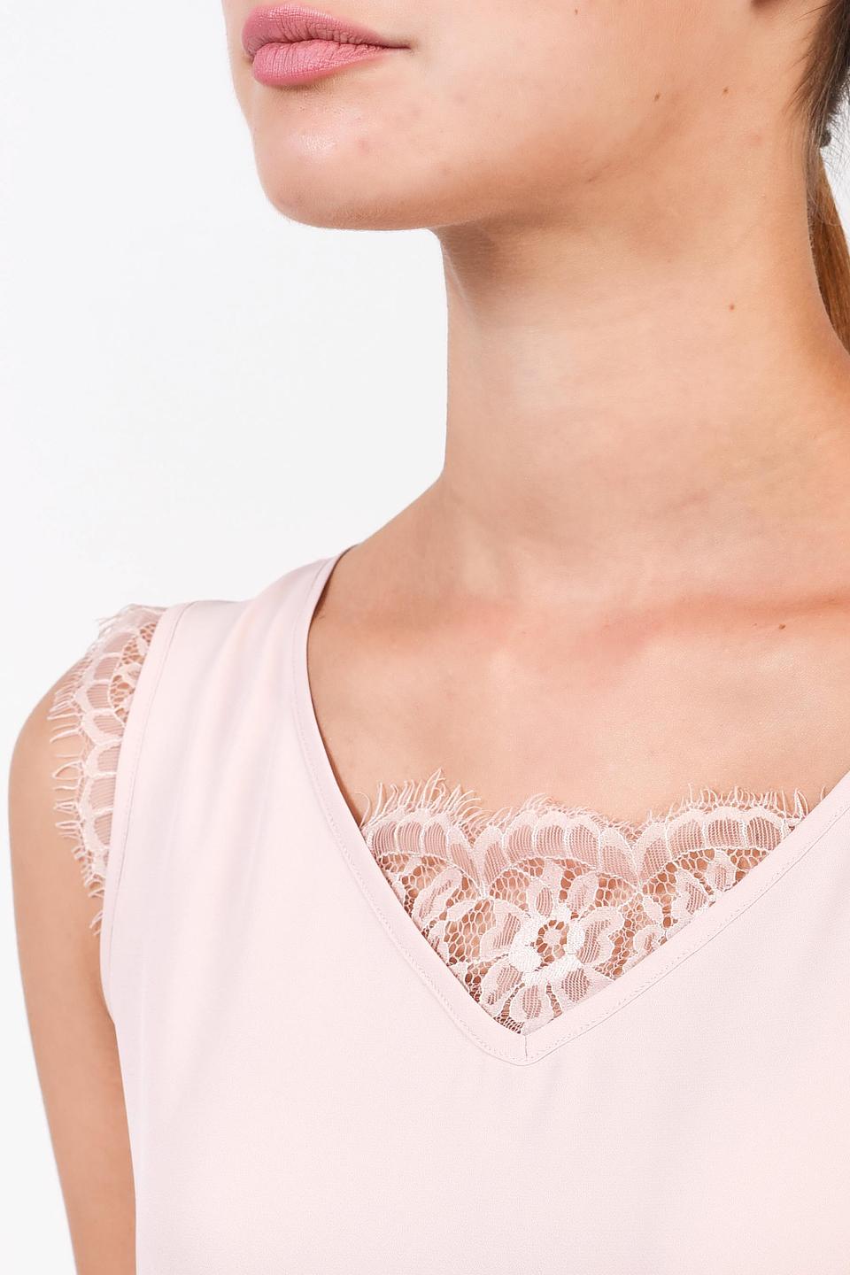 Топ Pezzo с кружевом бежевый