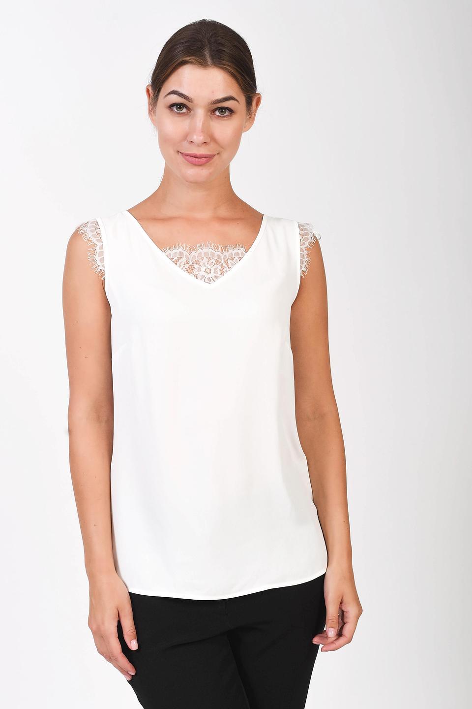 Блуза Pezzo с кружевом белая