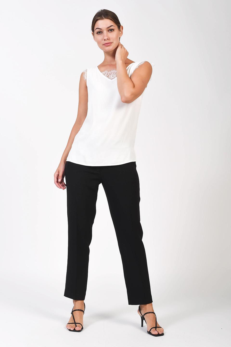 Блуза Pezzo с кружевом белая