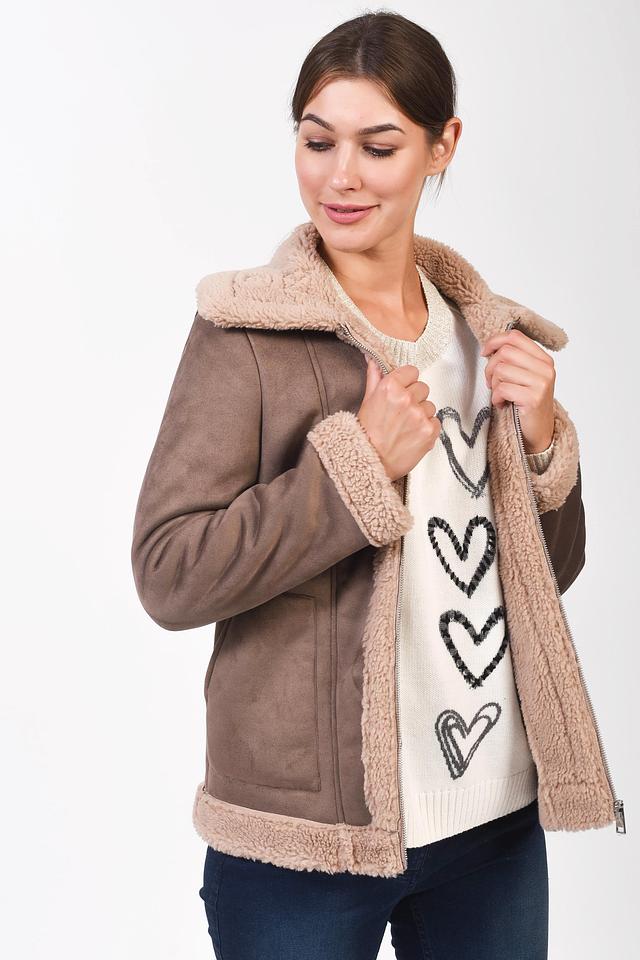 Шуба Pezzo из экомеха коричневая