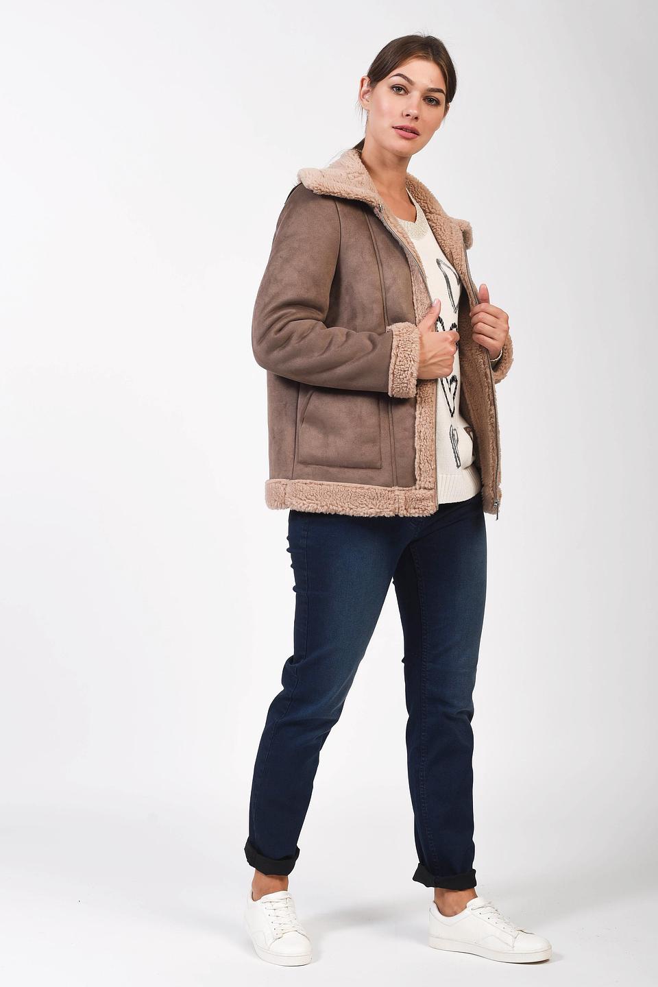 Шуба Pezzo из экомеха коричневая