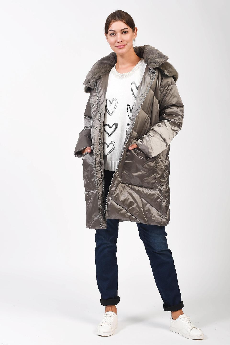Пальто Pezzo стеганое с мехом