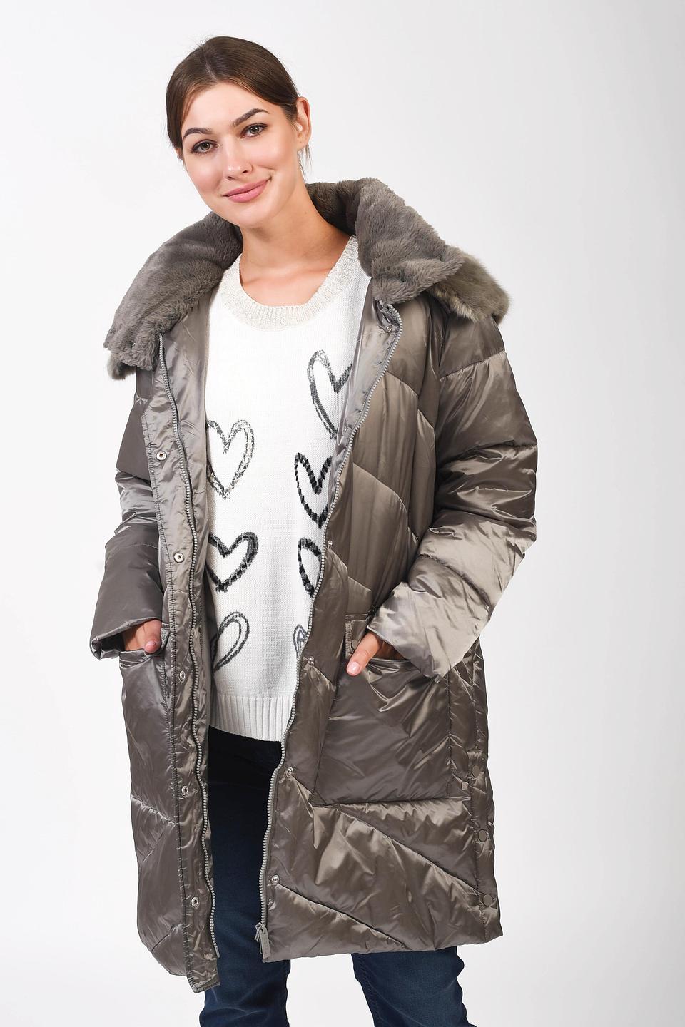Пальто Pezzo стеганое с мехом