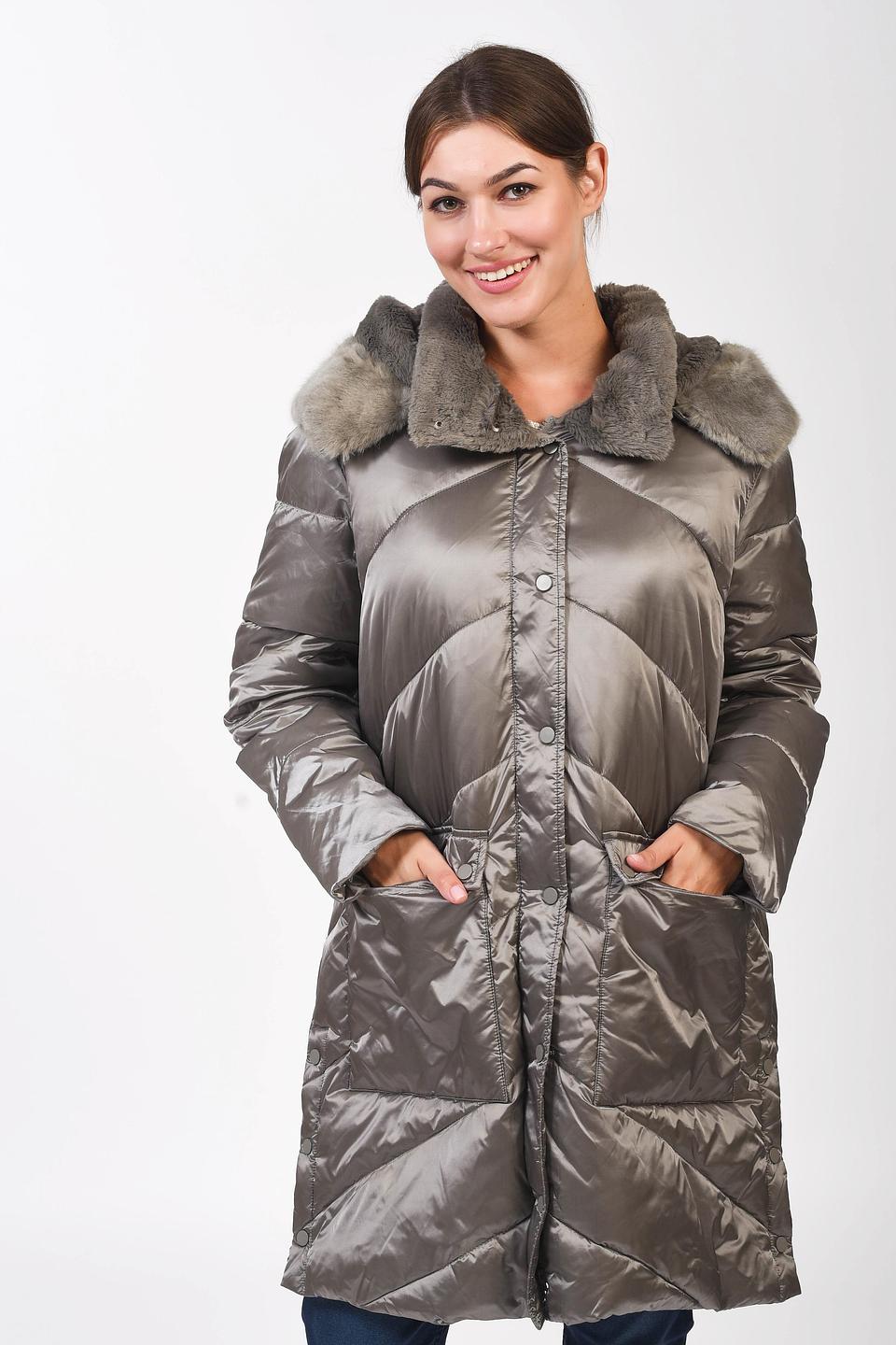 Пальто Pezzo стеганое с мехом