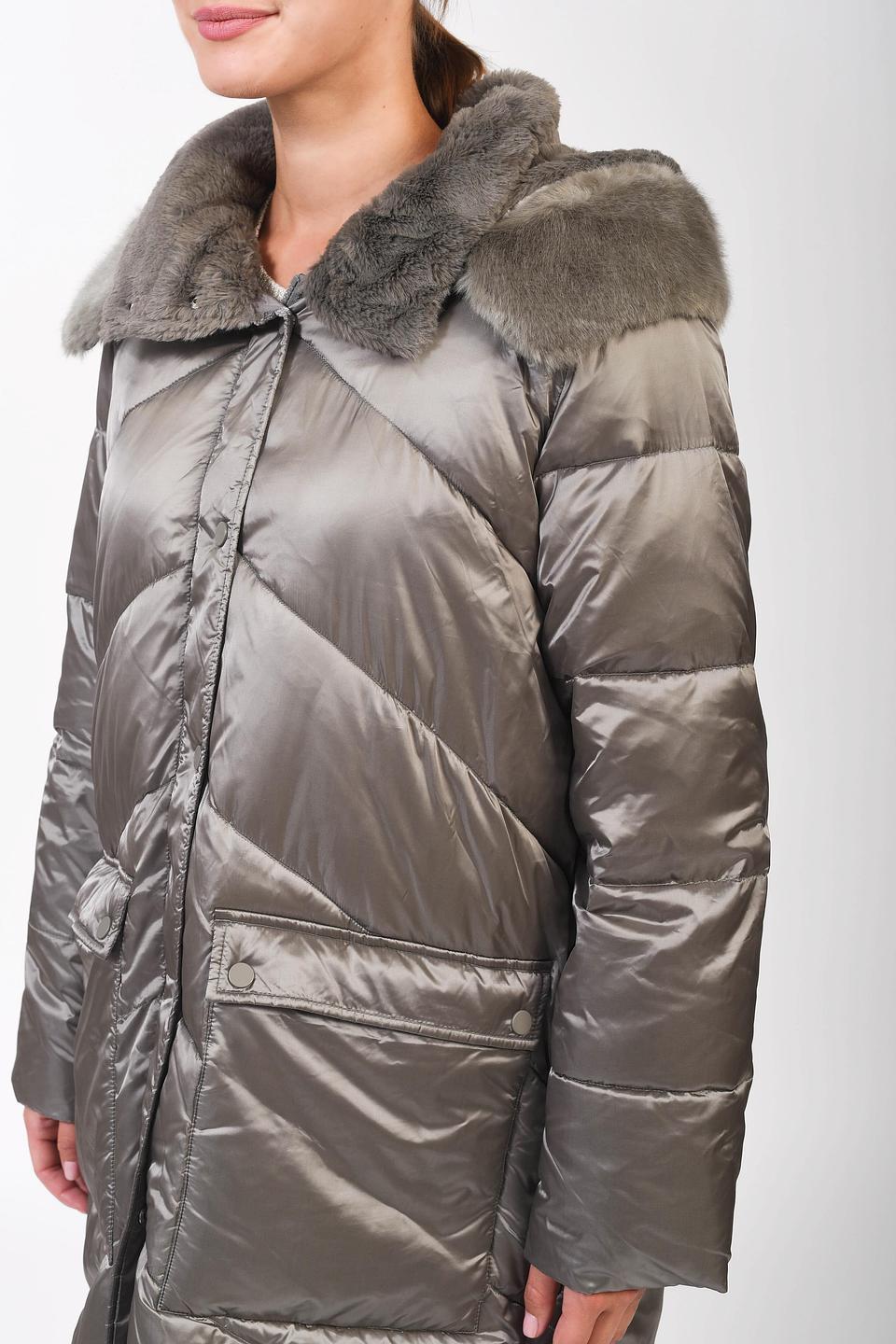 Пальто Pezzo стеганое с мехом