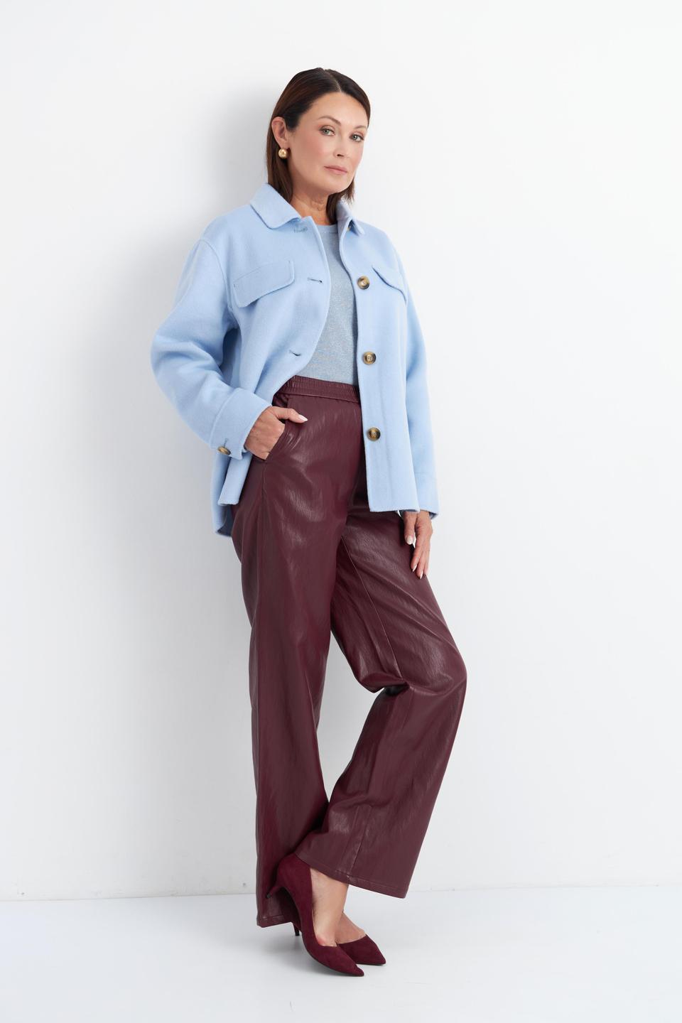 Бордовые широкие брюки Rabe collection