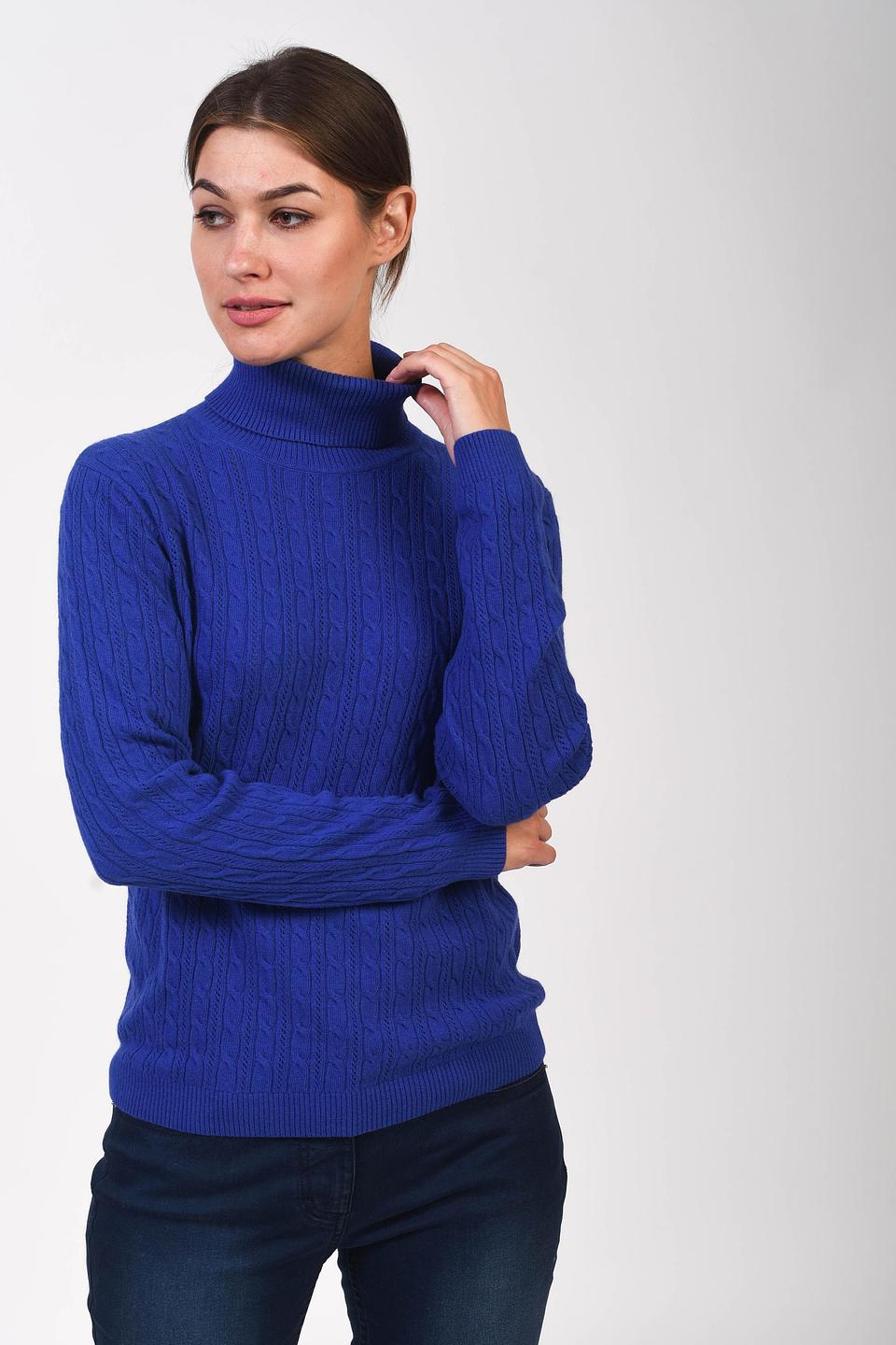 Пуловер Pezzo косами синий