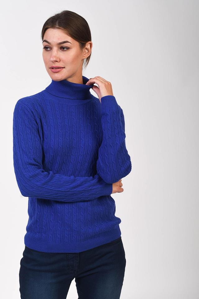 Пуловер Pezzo косами синий