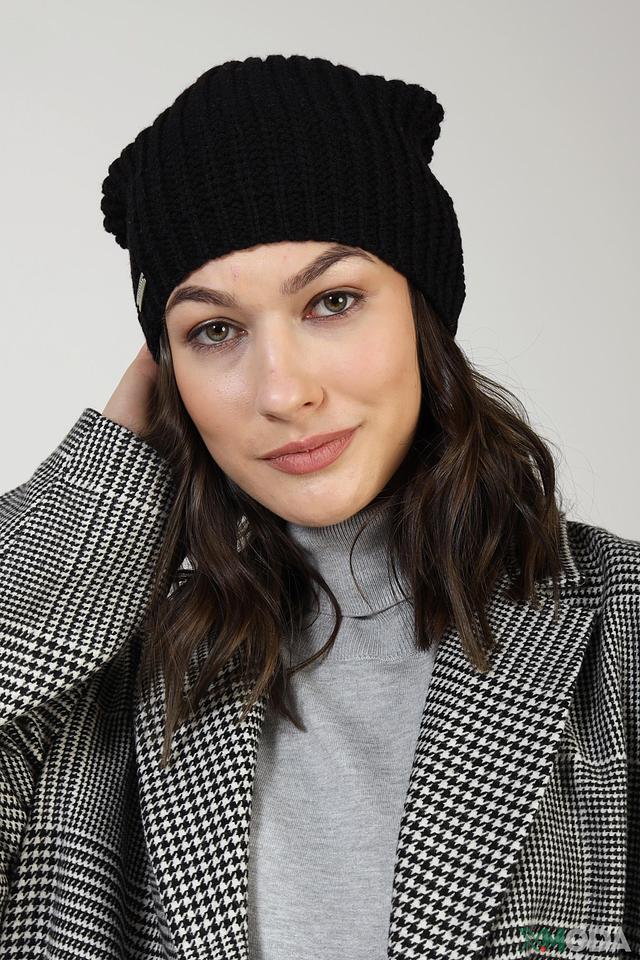 Шапка Seeberger чёрная вязаная