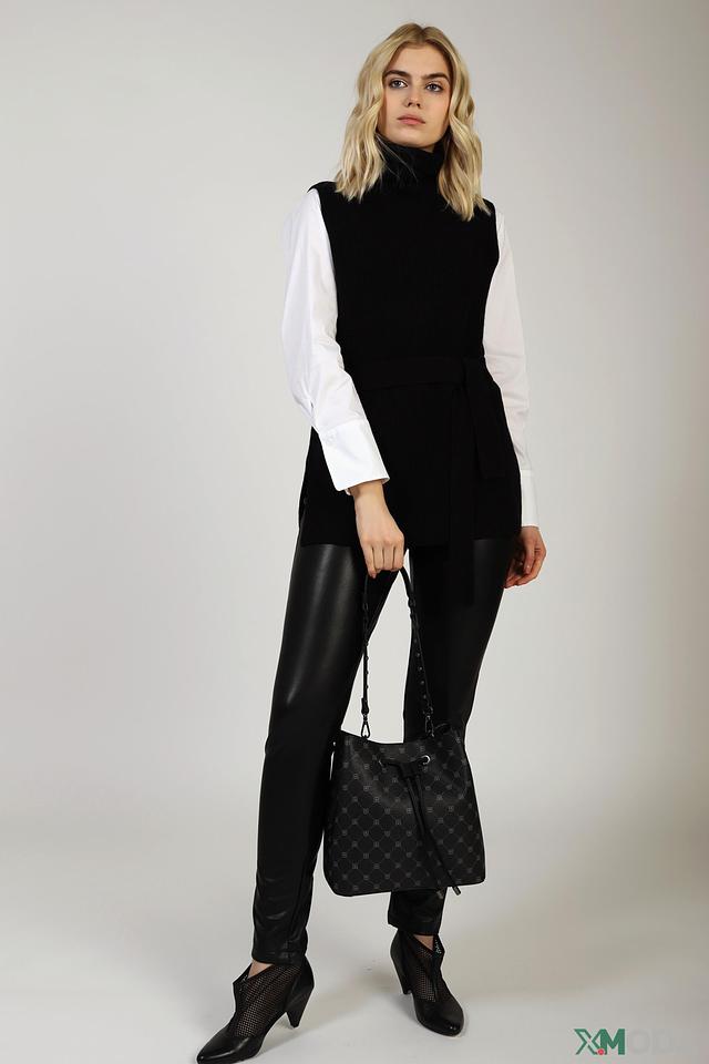 Жилет Oui чёрный с поясом