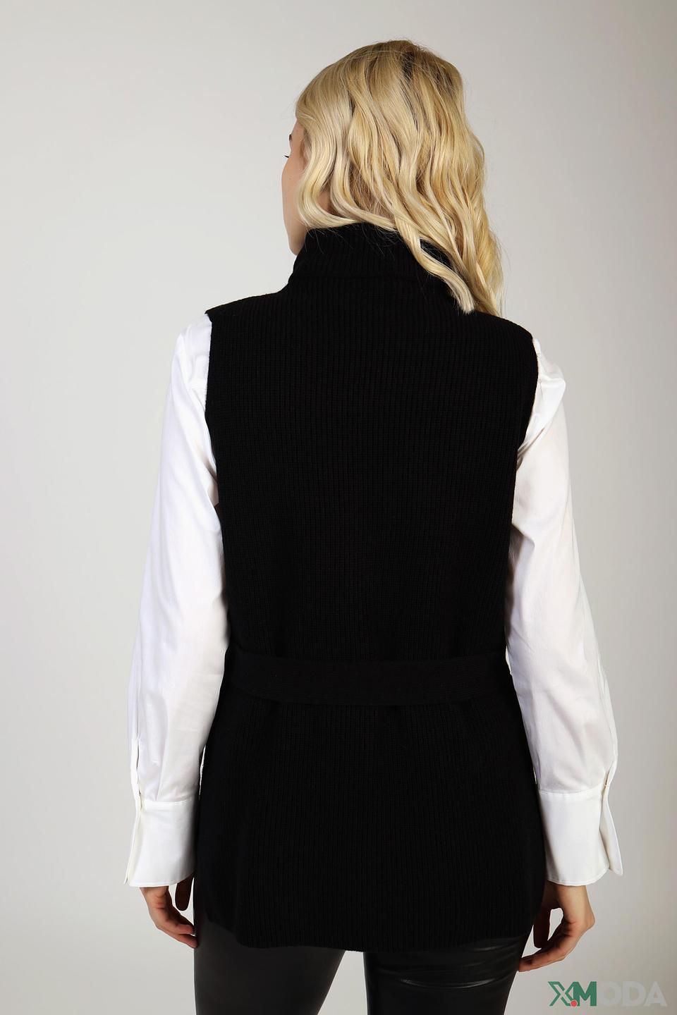 Жилет Oui чёрный с поясом