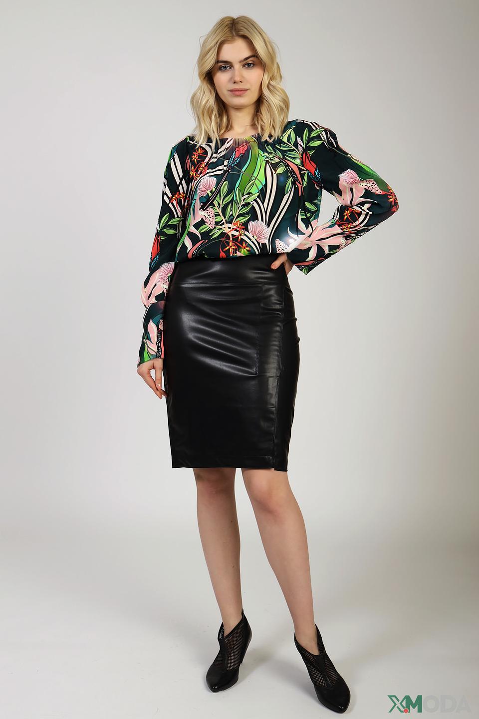 Юбка Marc Cain кожа чёрная