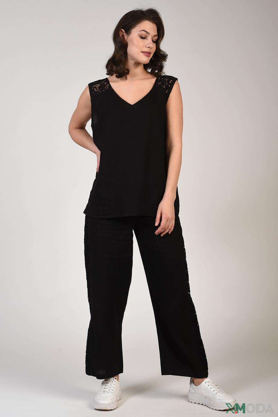 Топ Just Valeri с кружевом чёрный