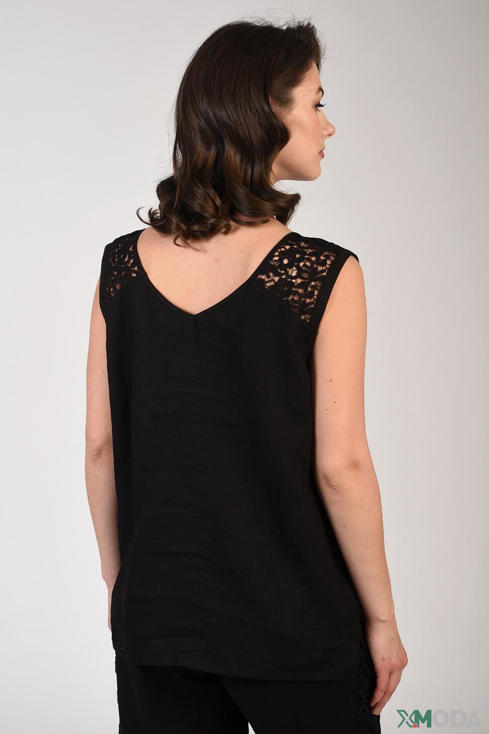 Топ Just Valeri с кружевом чёрный