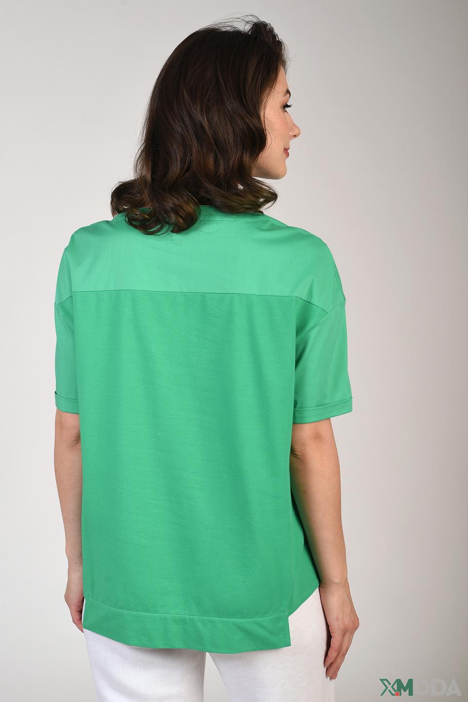 Блуза Just Valeri зелёная с карманом