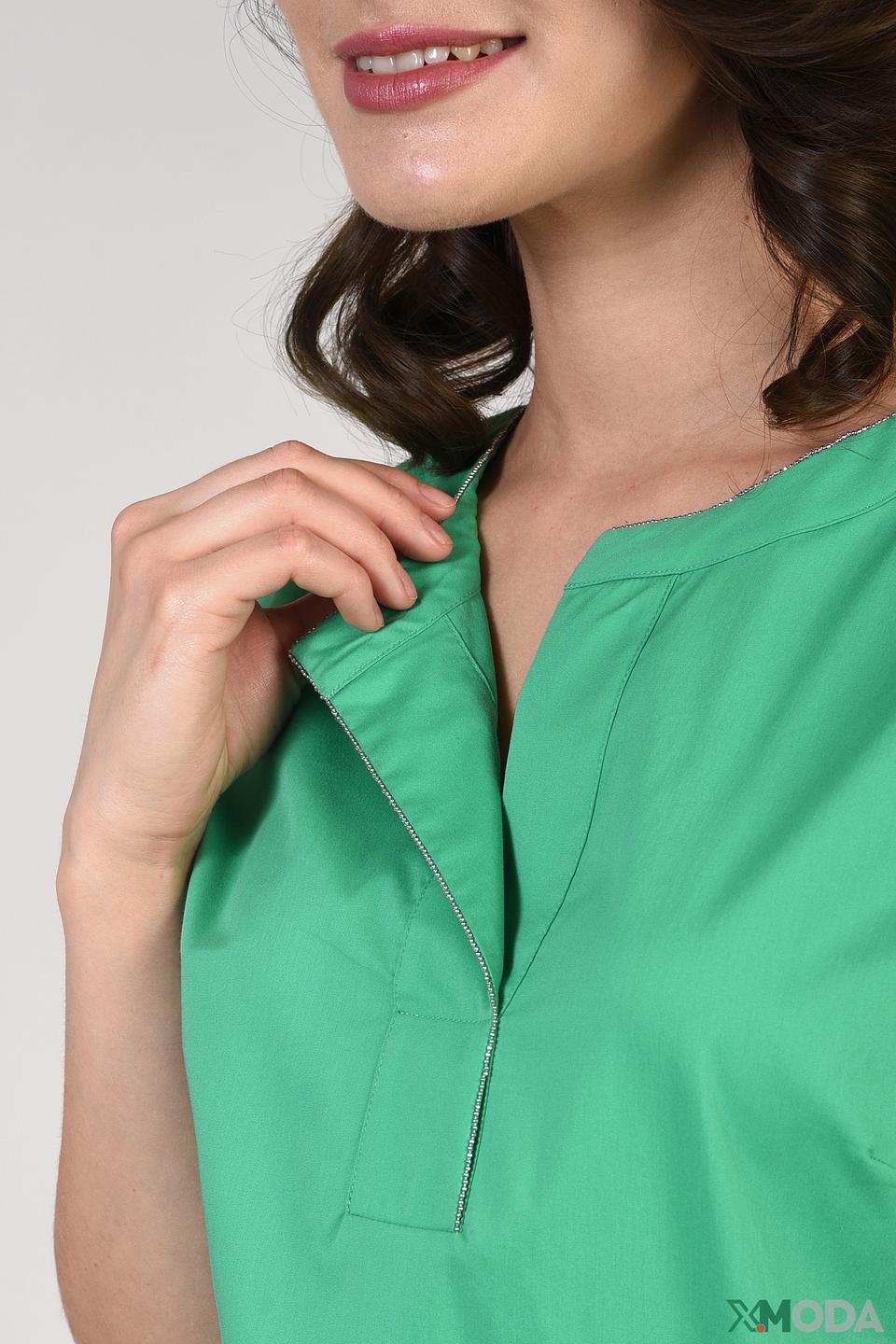 Блуза Just Valeri зелёная с карманом