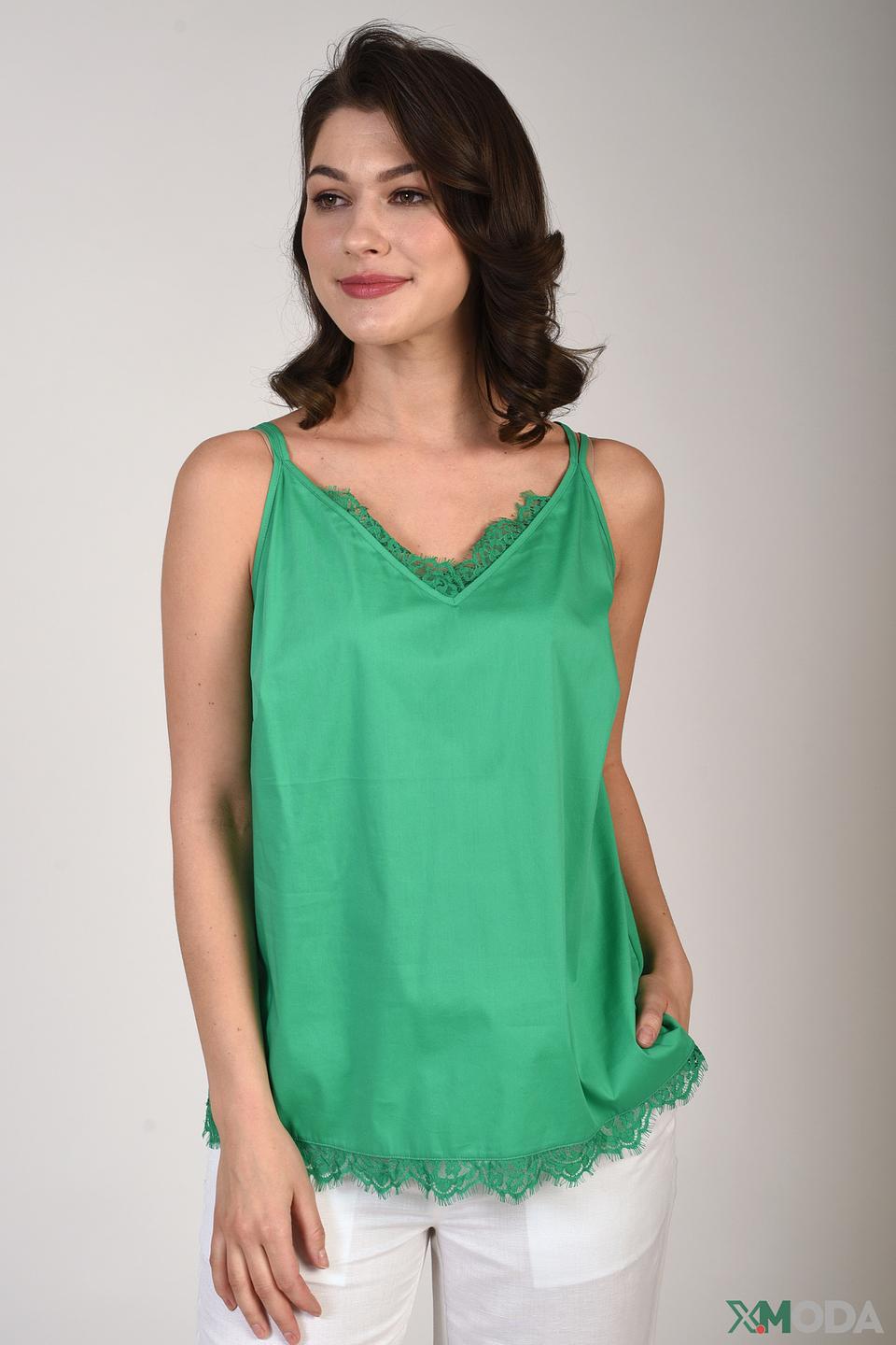 Топ Just Valeri с кружевом лайм