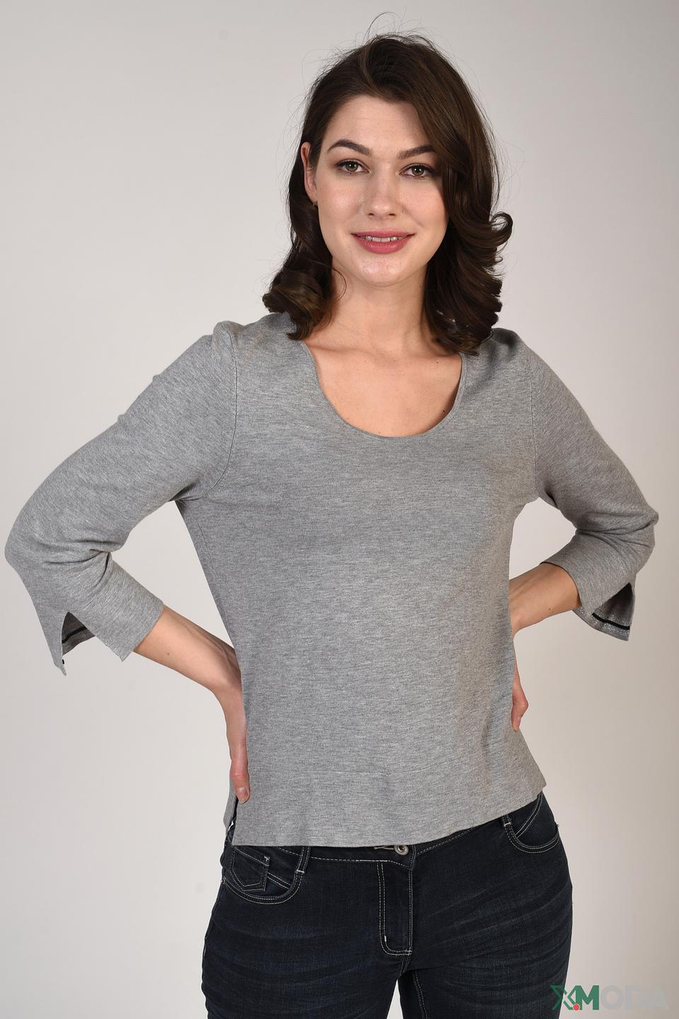 Пуловер Pezzo серый с 3/4 рукавом