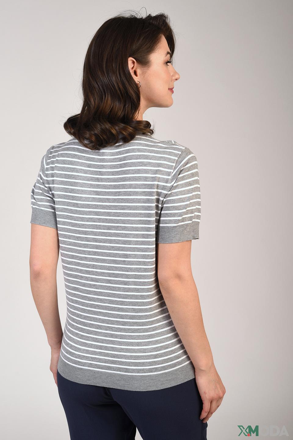 Пуловер Pezzo в полоску серый