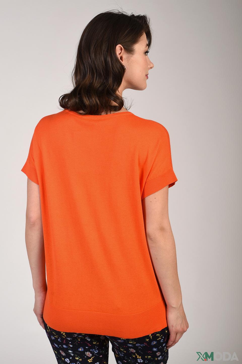 Пуловер Pezzo оранжевый с коротким рукавом