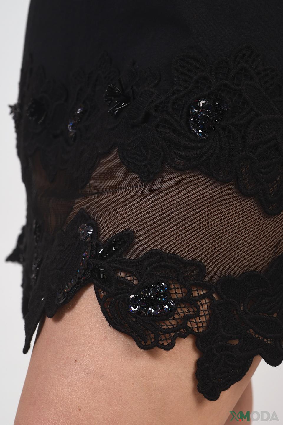 Платье Just Valeri с кружевом черное