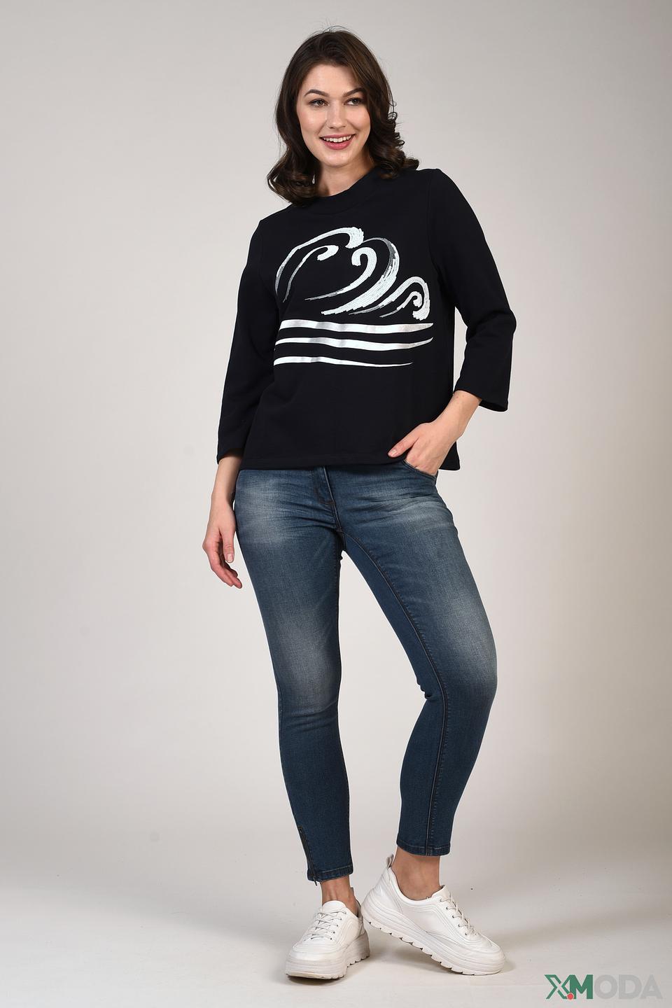 Пуловер Just Valeri с волнами чёрный