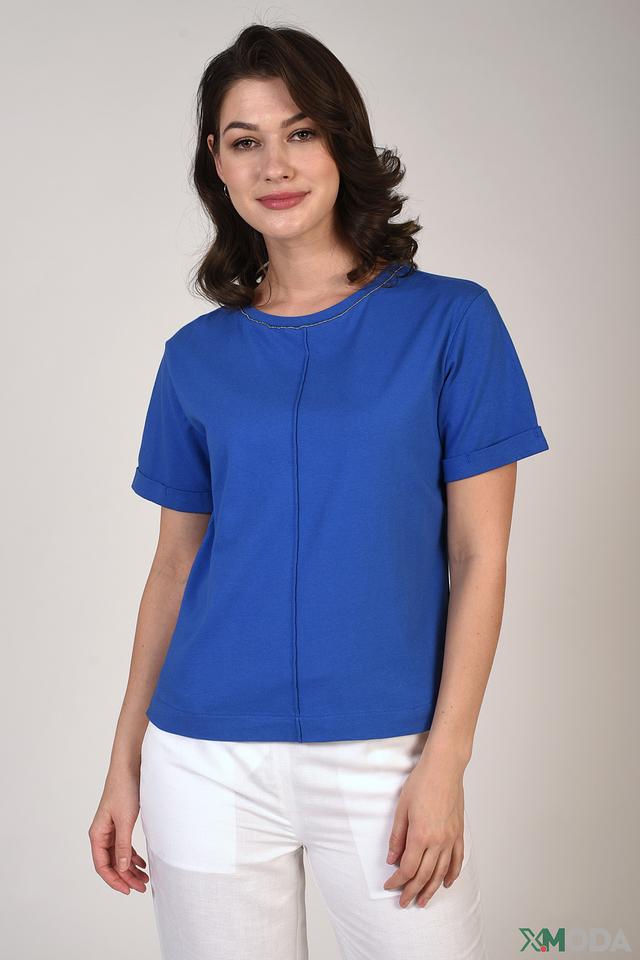 Футболка Pezzo синяя с вышивкой