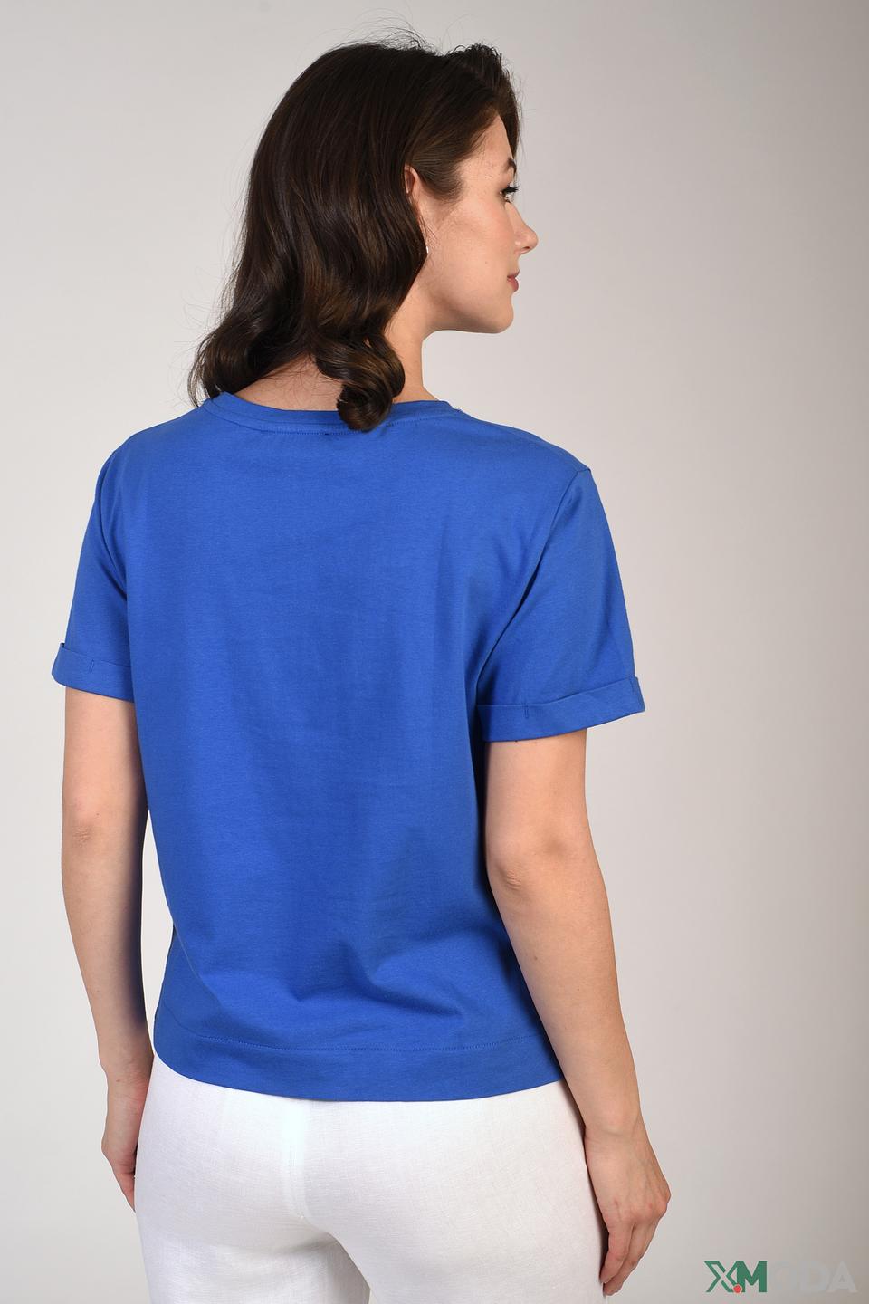 Футболка Pezzo синяя с вышивкой