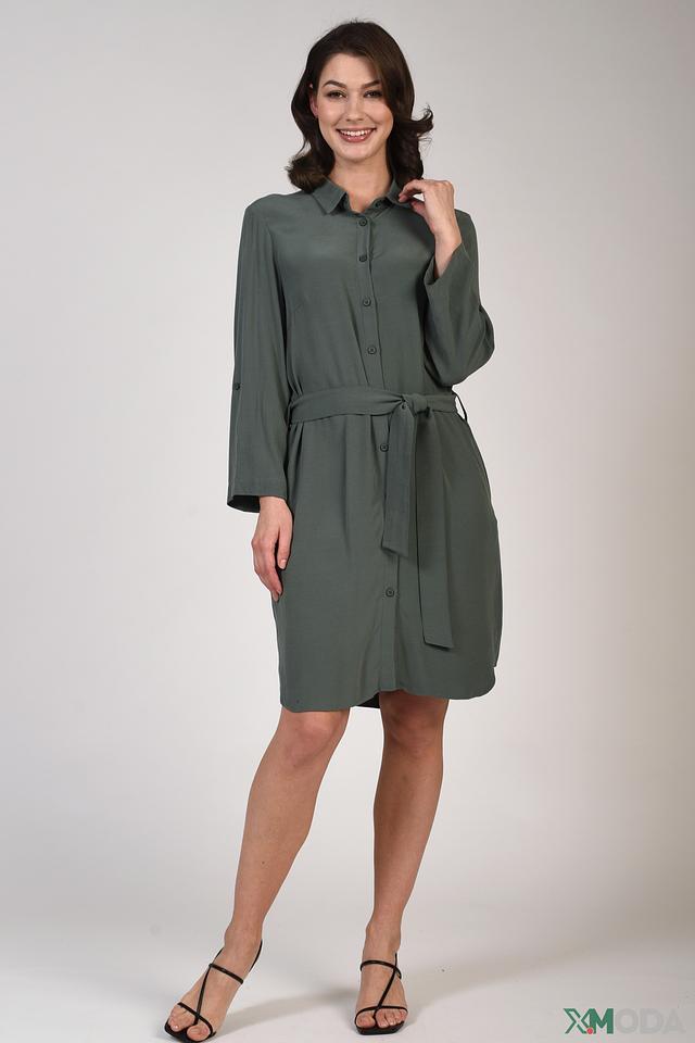 Платье рубашка Pezzo оливковое