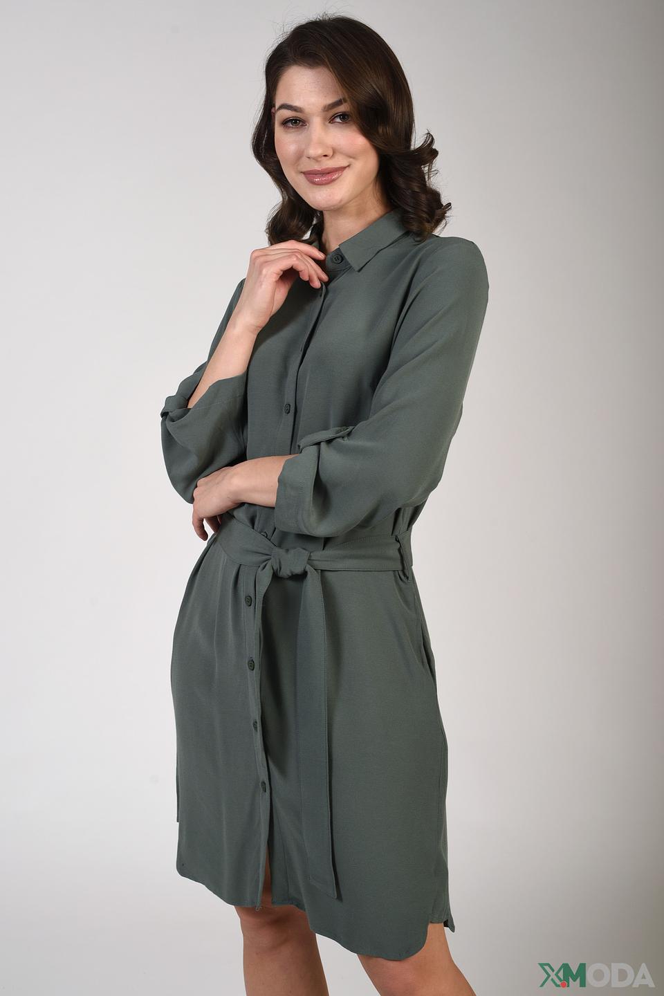 Платье рубашка Pezzo оливковое