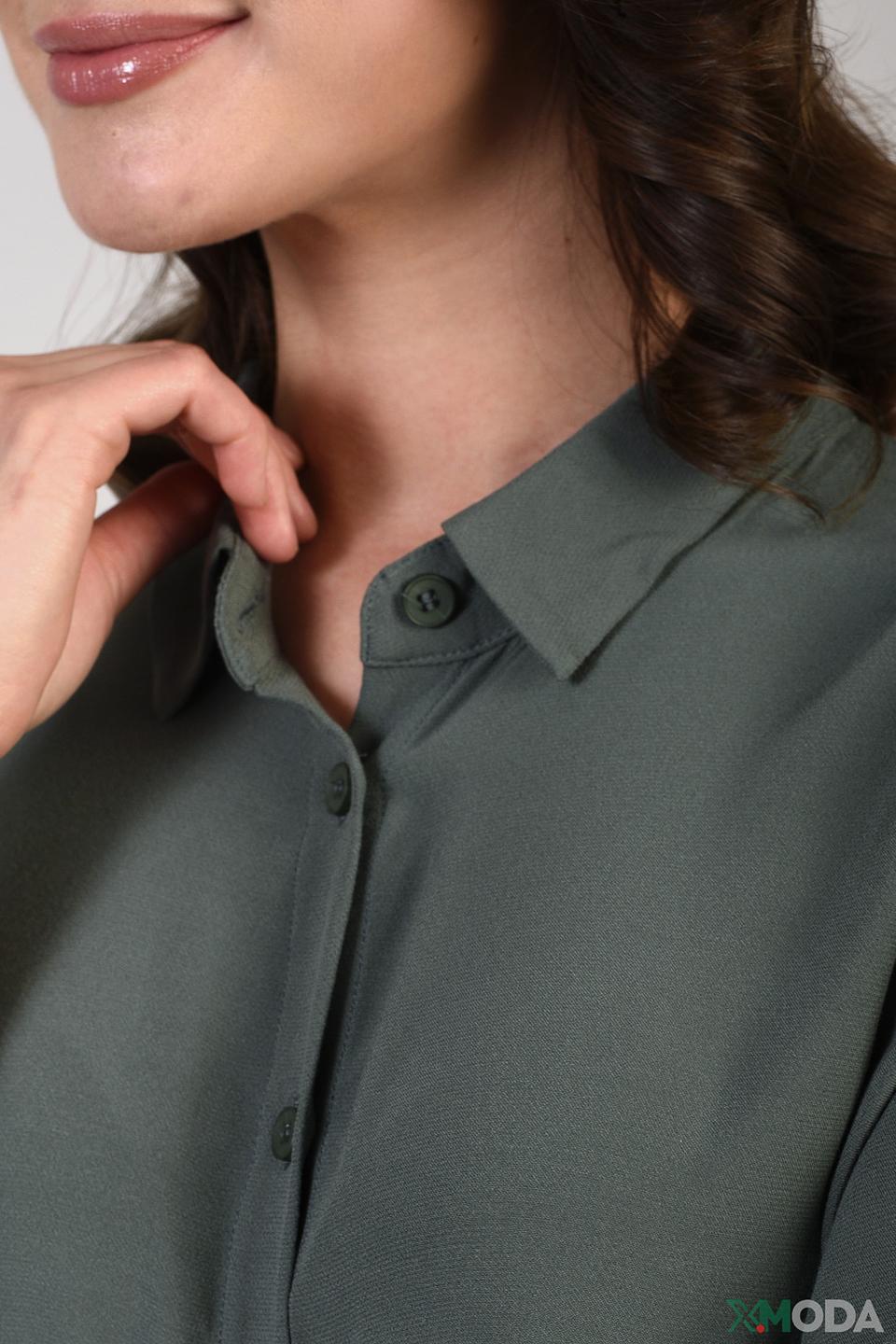 Платье рубашка Pezzo оливковое