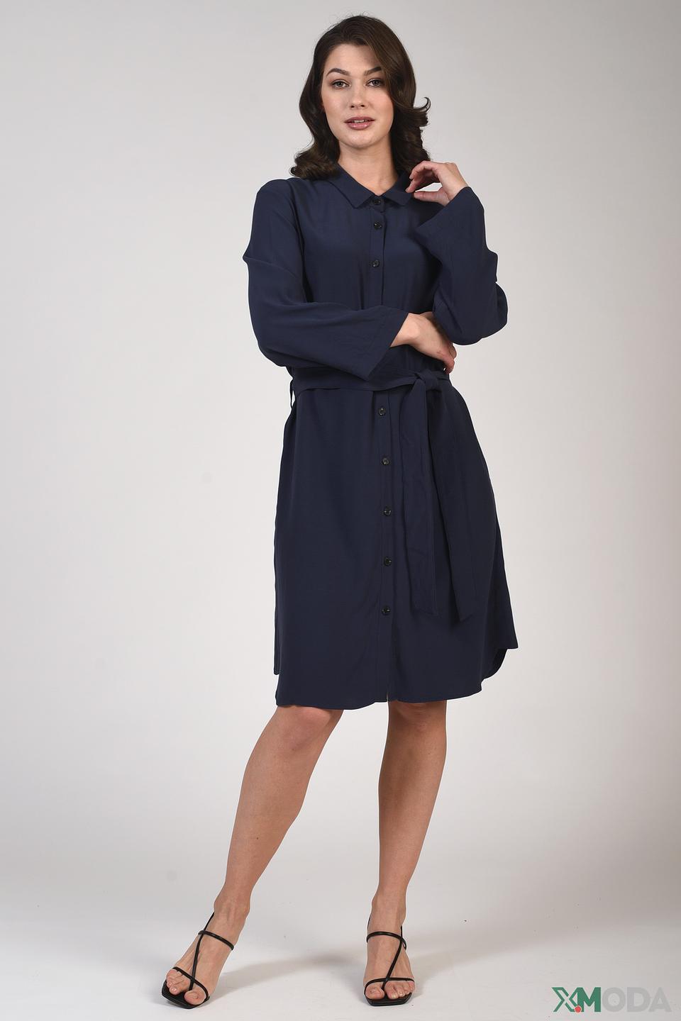 Платье рубашка Pezzo тёмно-синее