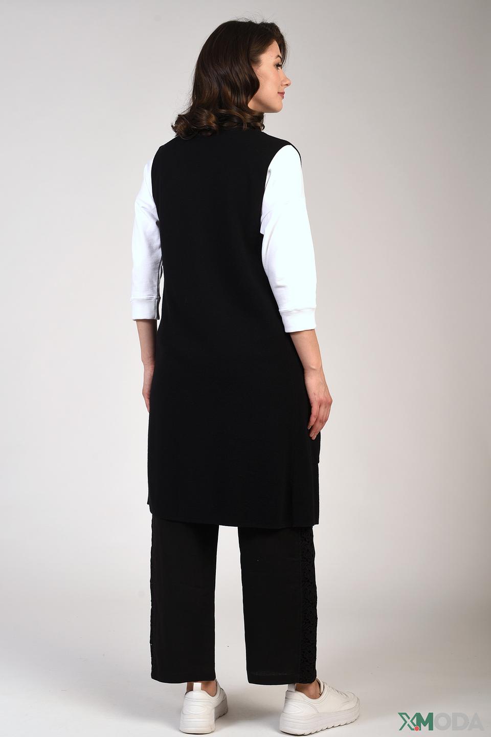 Жилет Pezzo чёрный удлинённый