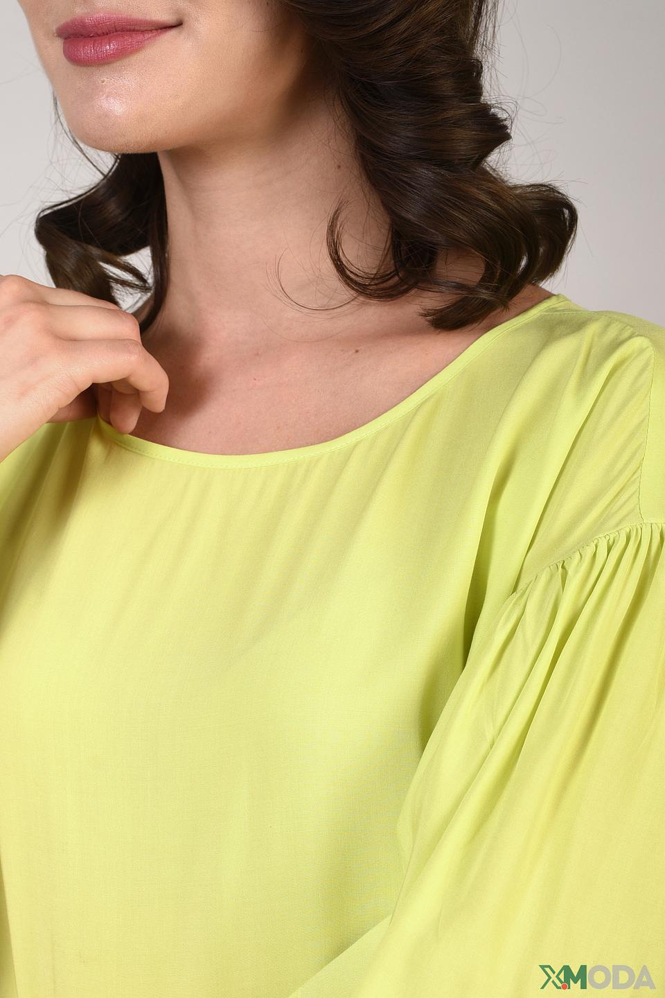 Блуза Pezzo лайм с рукавами-фонариками