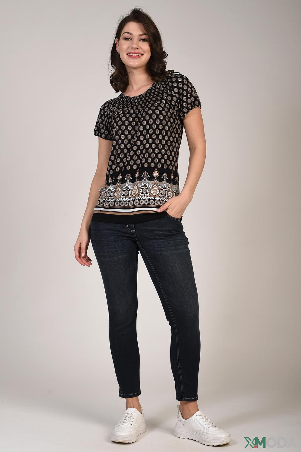 Блуза Pezzo с принтом чёрный