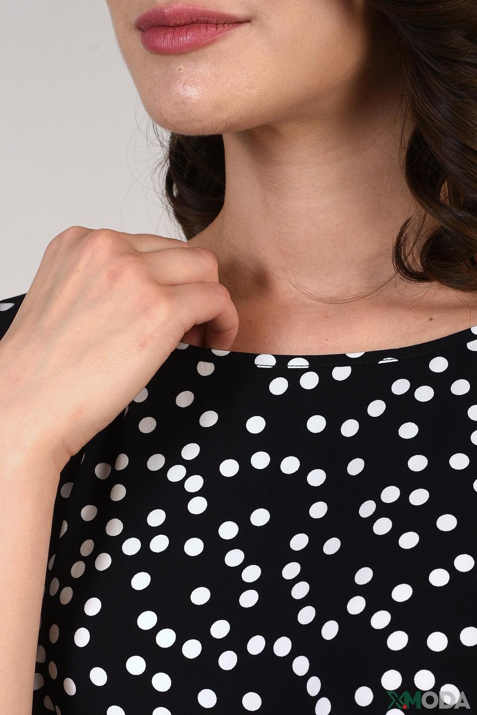 Блуза Pezzo в горошек чёрная