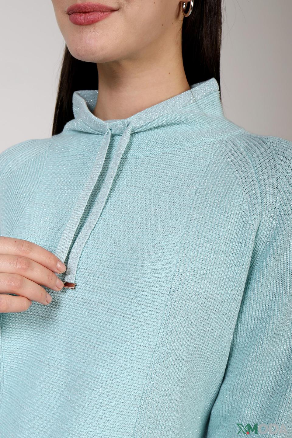 Пуловер Pezzo с капюшоном мятный