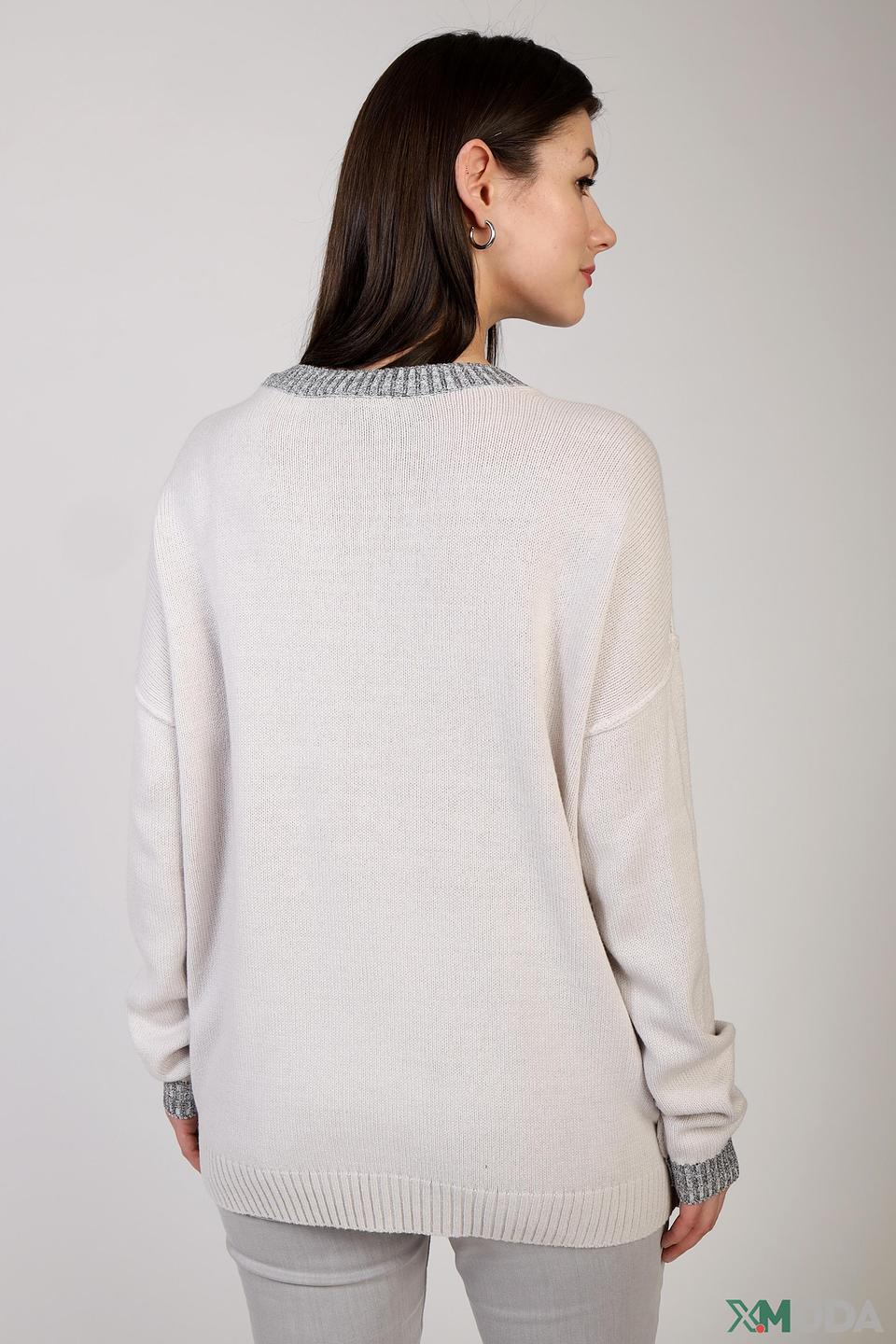 Пуловер Pezzo с сердцами бежевый