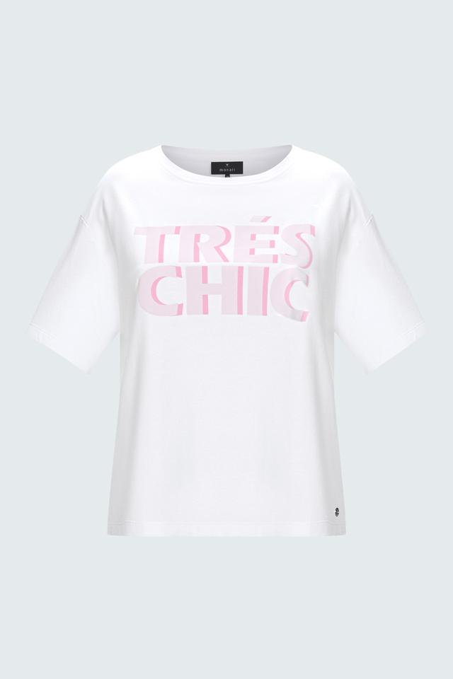 Белая футболка Monari с принтом «TRÈS CHIC»