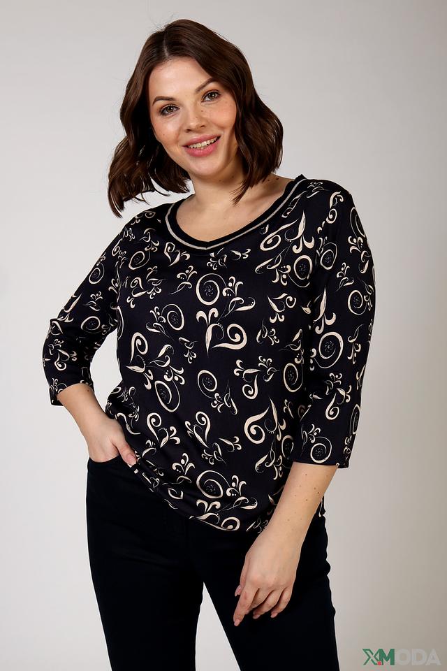 Блуза Eugen Klein с узором чёрная