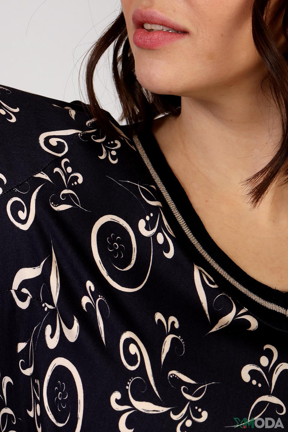Блуза Eugen Klein с узором чёрная
